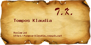 Tompos Klaudia névjegykártya