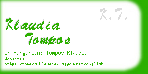 klaudia tompos business card